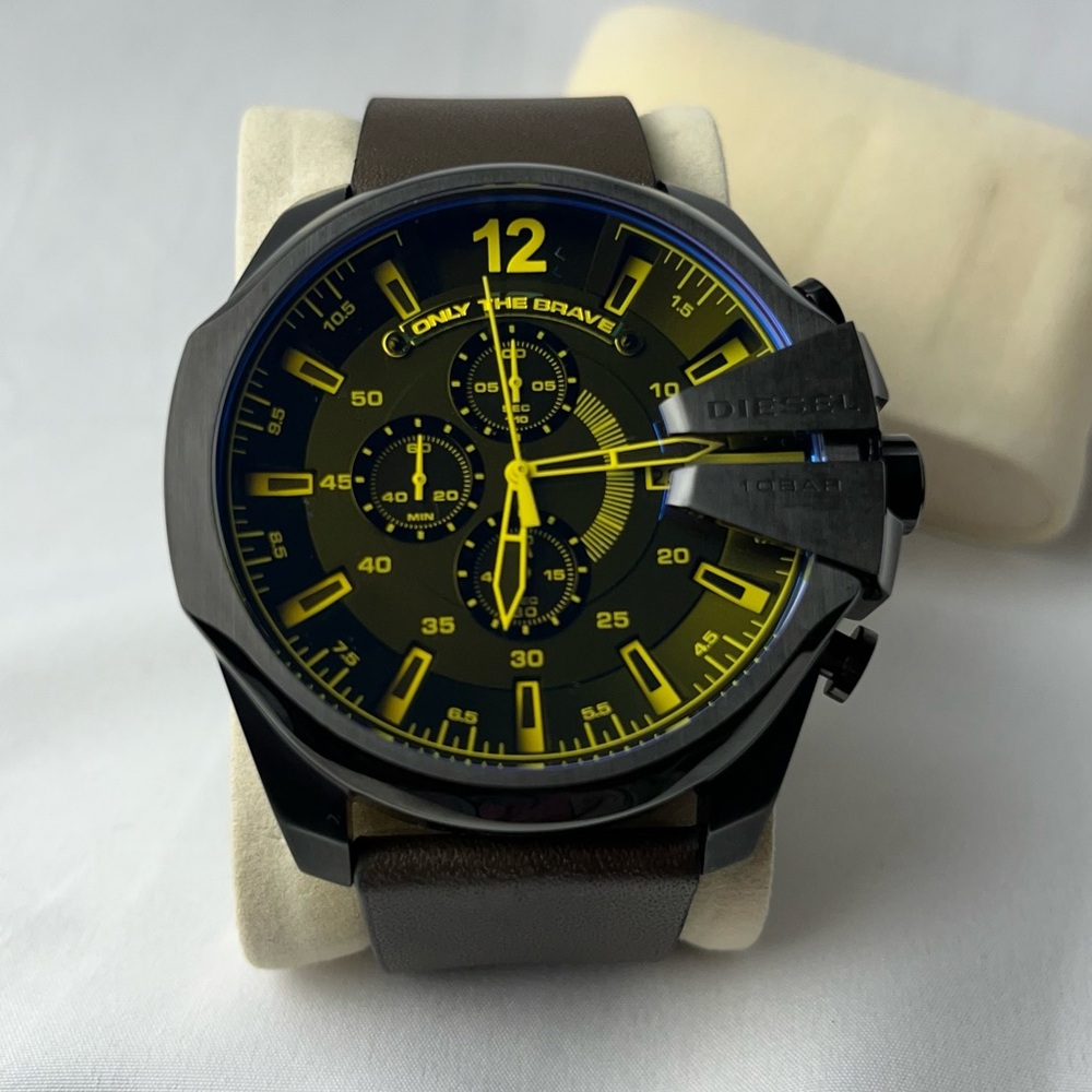 Men's Mega Chief EXCLUSIVE Chronograph Brown Leather Watch 51mm